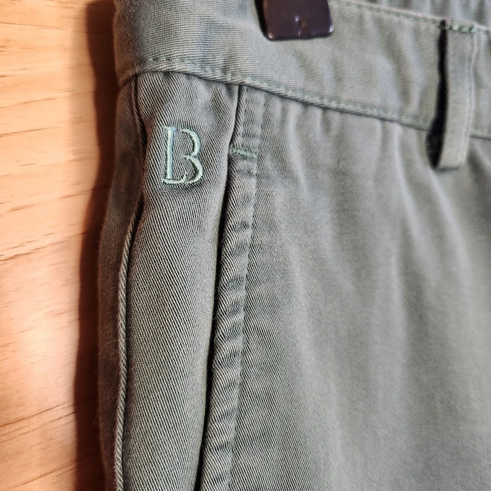LUIGI BATANI ITALY MEN'S 100% COTTON CHINO PANT GREEN SIZE 32 ULTRA-SOFT EUC! - Picture 6 of 7